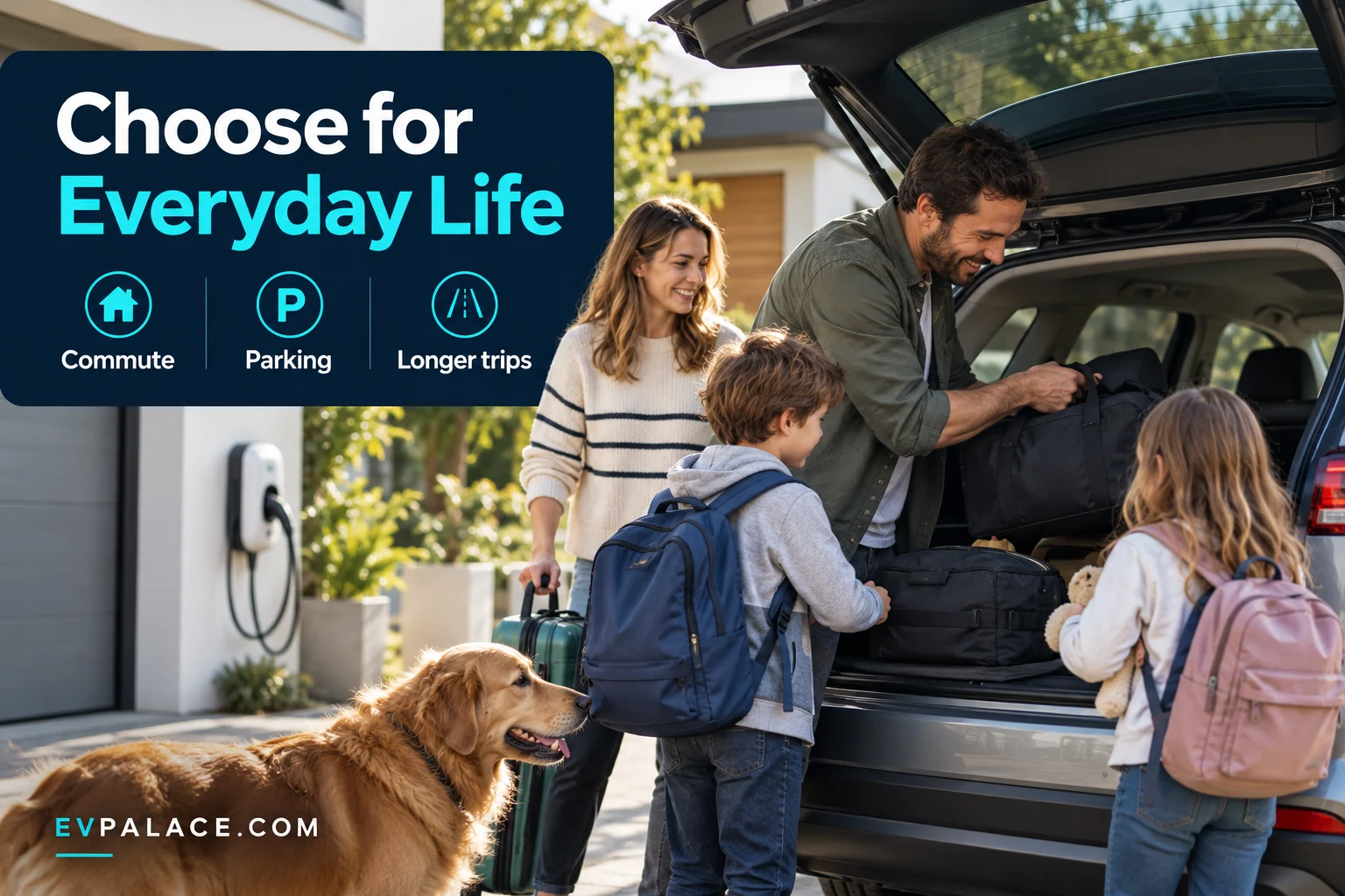 Family preparing for a road trip